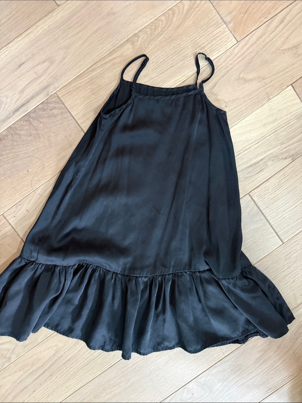 Quince Black Ruffle-Hem Slip Dress for Girls - Picture 6 of 6